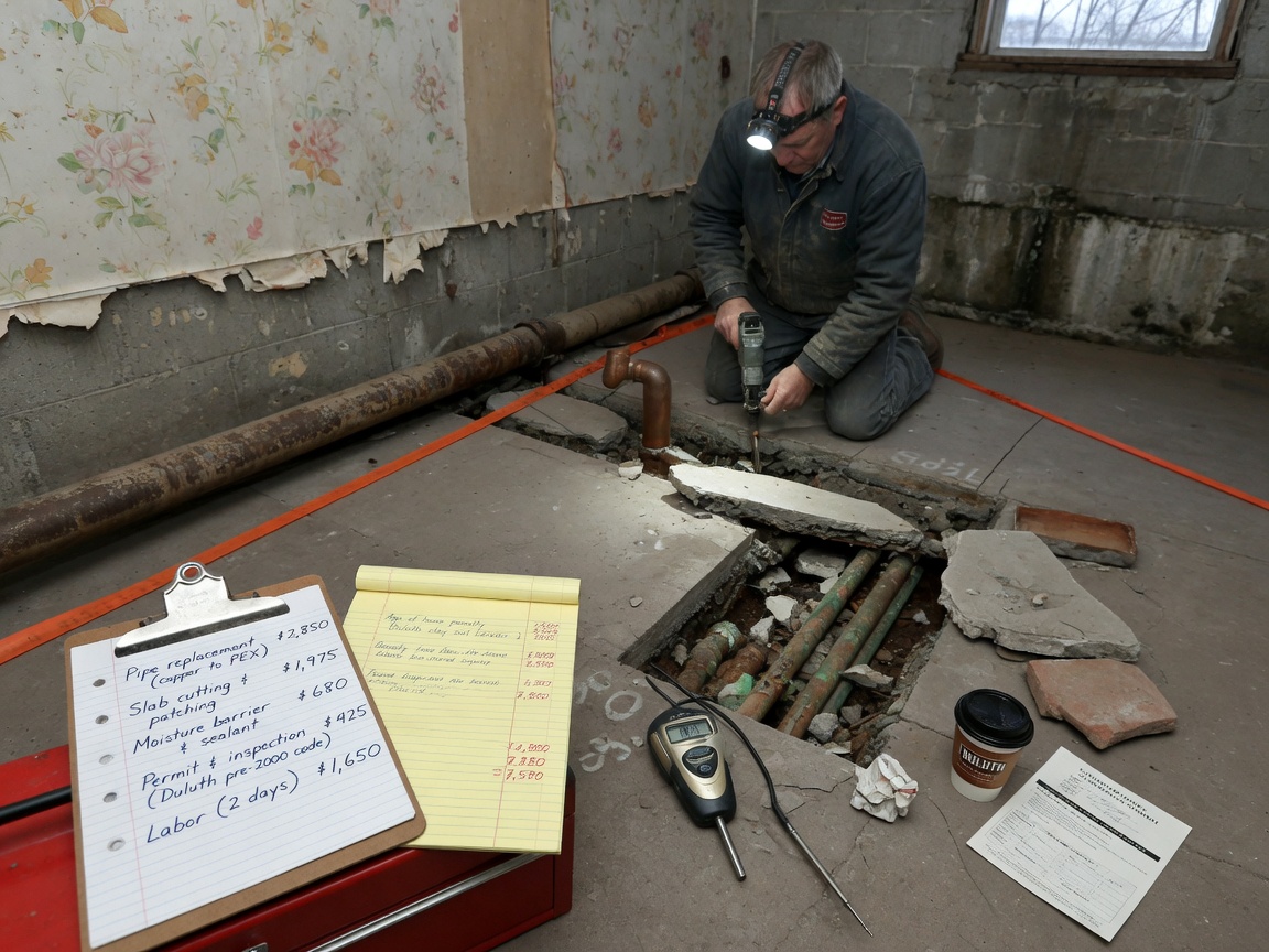 Cost Factors for Slab Leak Repair in Duluth Homes Built Before 2000