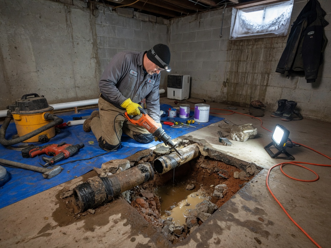 Broken Pipe Under Slab Repair in Duluth