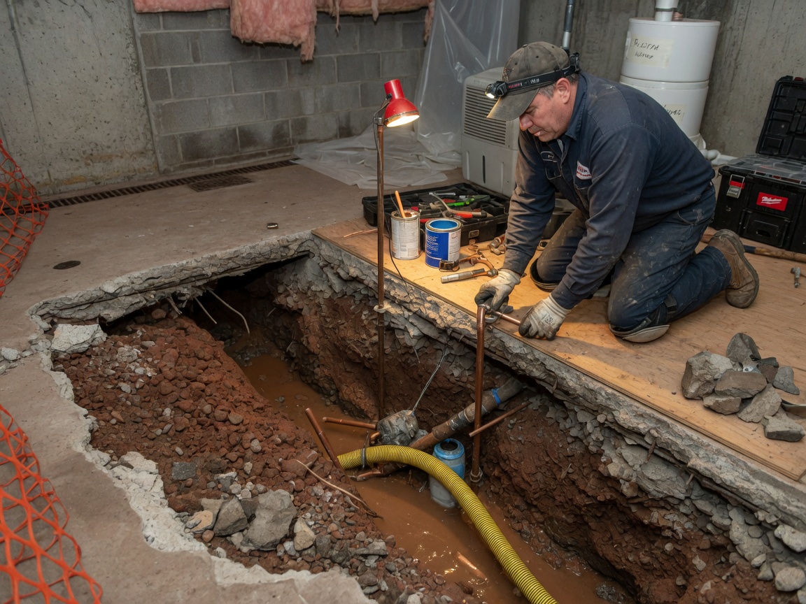 Water Pipe Repair Under Slab in Duluth
